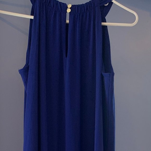 NWT Royal Blue Chicos Fringed-Hem Dress, Size 1 (comparable to small or 4) - Picture 13 of 15